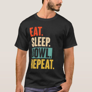 T-shirt Manger Dormir Boule Répéter Rétro Vintage Bowlin