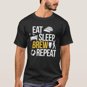 T-shirt Manger Dormir Brasser Répéter pour Brasseur de Biè