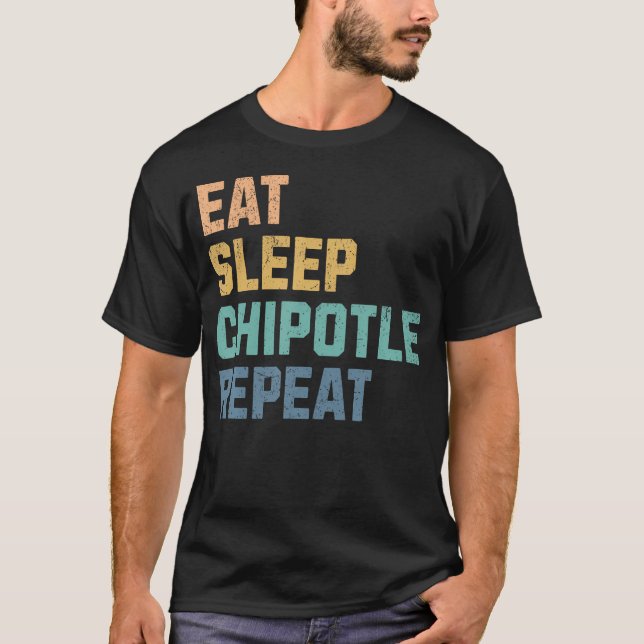 T-shirt Manger Dormir Chipotle Répéter Fan Joueur (Devant)