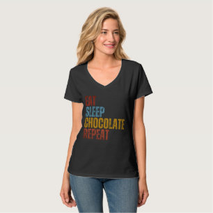 T-SHIRT MANGER DORMIR CHOCOLAT RÉPÉTER