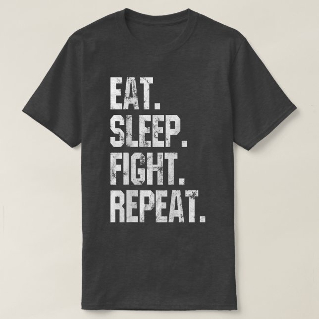 T-shirt Manger Dormir Combat Répéter Disthabilement Drôle  (Design devant)