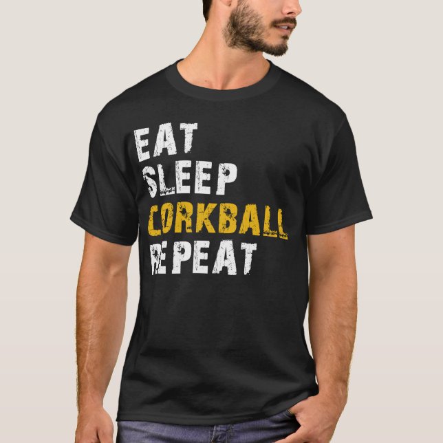 T-shirt manger dormir Corkball (Devant)