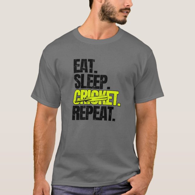 T-shirt MANGER DORMIR CRICKET RÉPÉTER Sports (Devant)