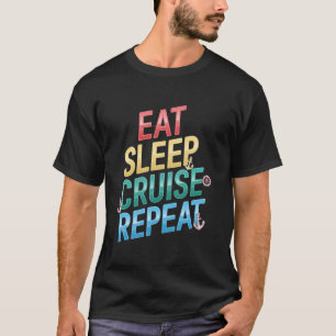 T-shirt Manger Dormir Croisière Répéter Couple familial Va
