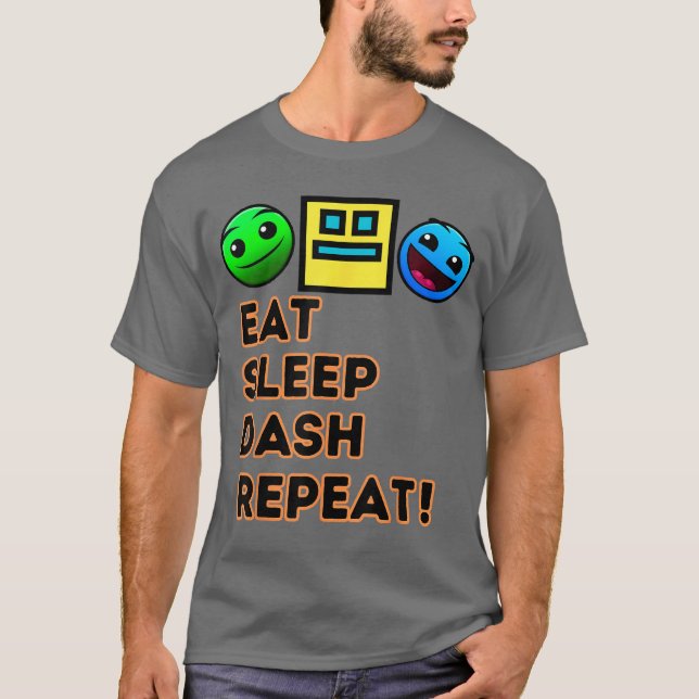 T-shirt Manger Dormir Dash Répéter Jeu Vidéo Géométrie Vid (Devant)