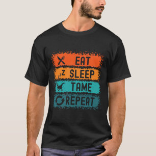 T-shirt Manger Dormir Dompter Répéter Joueur Dinosaure Tre