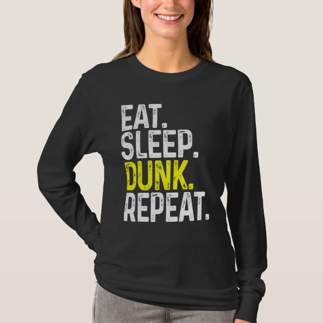 T-shirt Manger Dormir Dunk Répéter Funny Basketball (Devant)