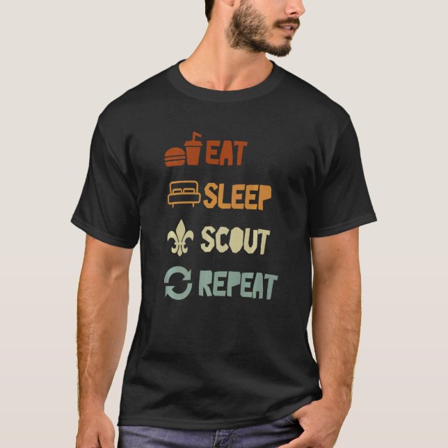 T-shirt Manger Dormir Éclaireur Répéter Pour Concepteur de (Devant)