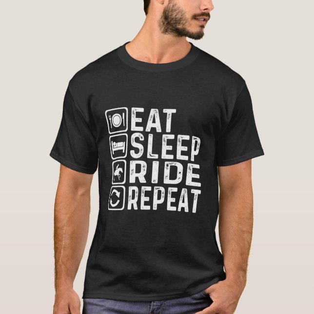 T-shirt Manger Dormir  Équitation  Tenue Chevaux (Devant)