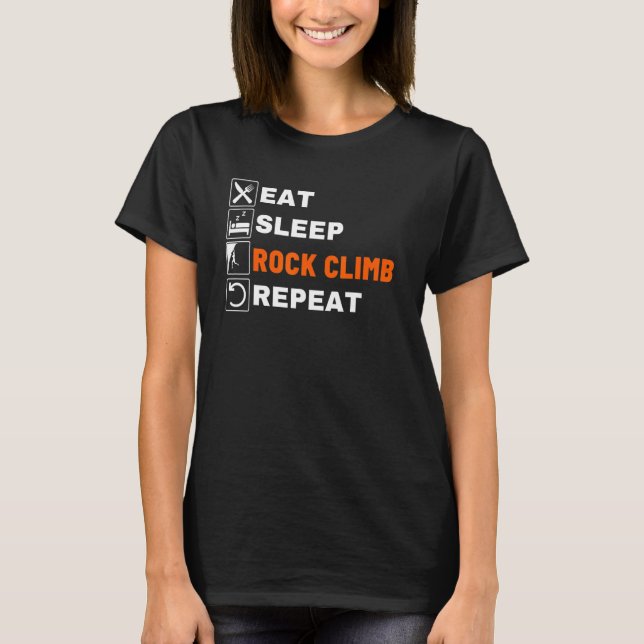 T-shirt Manger Dormir Escalade Répéter Escalade  Escalade  (Devant)