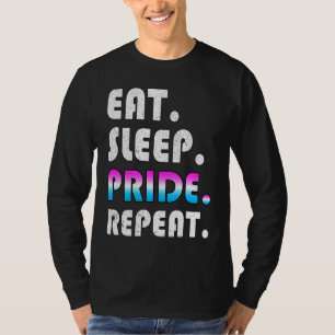 T-shirt Manger Dormir Fierté Répéter Drapeau LGBTQ Cis Gen