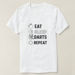 T-shirt Manger Dormir Fléchettes Répéter Cadeaux pour Homm
