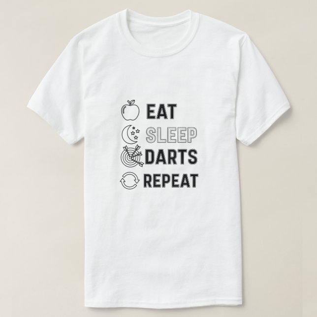 T-shirt Manger Dormir Fléchettes Répéter Cadeaux pour Homm (Design devant)