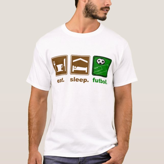 T-shirt manger, dormir, football (Devant)