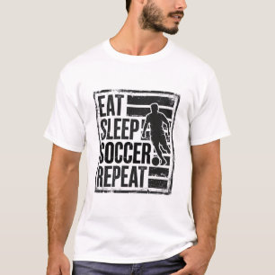 T-shirt Manger Dormir Football Répéter Chemise Vintage Jou