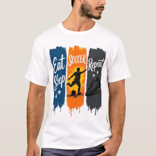 T-shirt Manger Dormir Football Répéter Conception de Maill