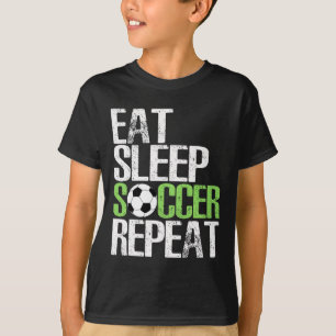 T-shirt Manger Dormir Football Répéter Cool Sport Joueur C