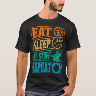 T-shirt Manger Dormir Frapper Des Choses Répéter Enclume D