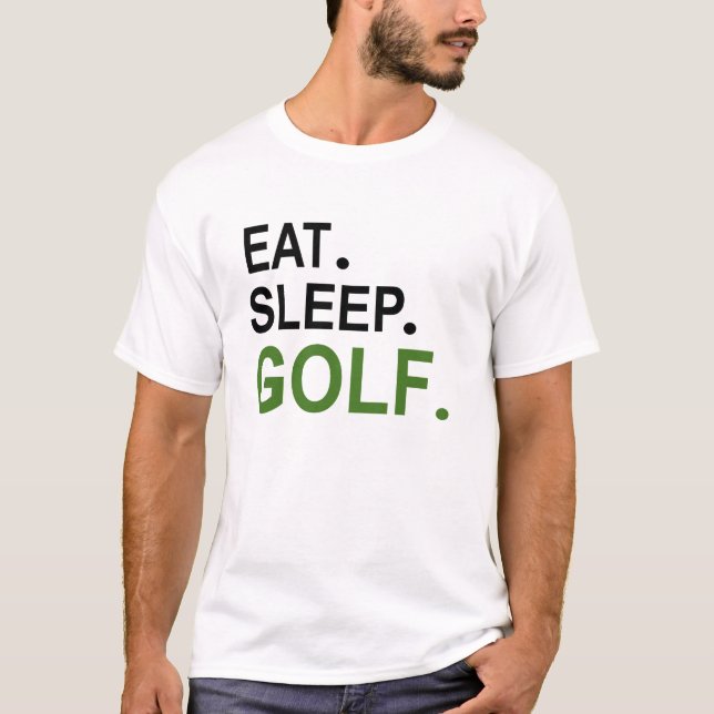 T-shirt Manger. Dormir. Golf. (Devant)