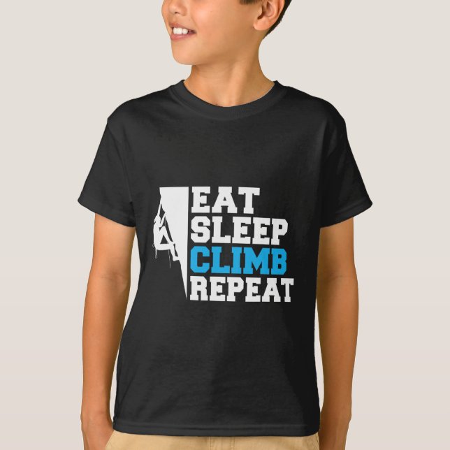 T-shirt Manger Dormir Grimper Répéter Grimpeur d'Arbres et (Devant)