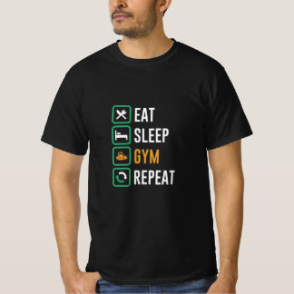 T-shirt Manger. Dormir. Gym. Recommencer. - Vie physique s