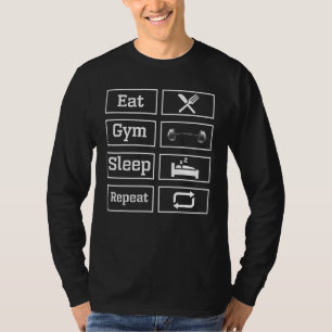 T-shirt Manger Dormir Gym Répéter Vintage Jouant au Curlin