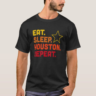 T-shirt Manger Dormir Houston Répéter Baseball Graphique A