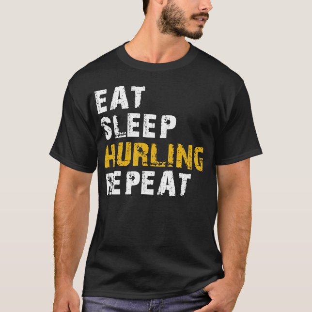 T-SHIRT MANGER DORMIR HURLING RÉPÉTER (Devant)