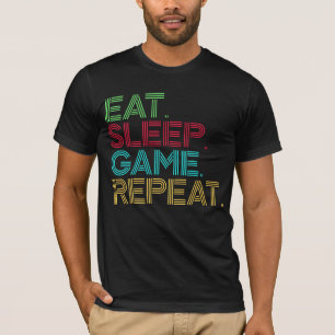 T-shirt Manger Dormir Jeu Répéter Drôle