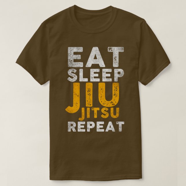 T-shirt Manger Dormir Jiu Jitsu Répéter (Design devant)