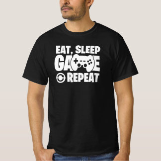 T-shirt Manger Dormir Jouer Répéter Citation Drôle de Joue