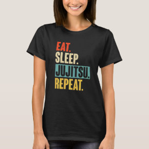T-shirt Manger Dormir Jujitsu Répéter Rétro Vintage Jujits