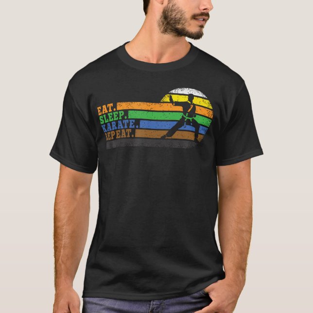T-shirt Manger Dormir Karaté Répéter (Devant)