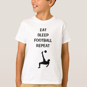 T-SHIRT MANGER DORMIR LE FOOTBALL RÉPÉTER Z-DESIGNS
