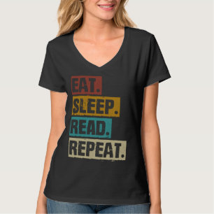 T-shirt Manger Dormir Lire Répéter Livres de Lecture Vinta