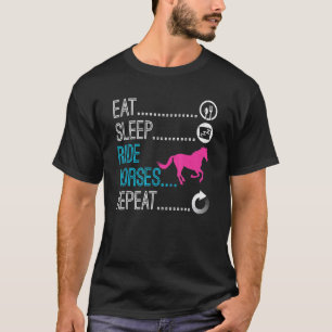 T-shirt Manger Dormir Monter à Cheval Répéter Équitation