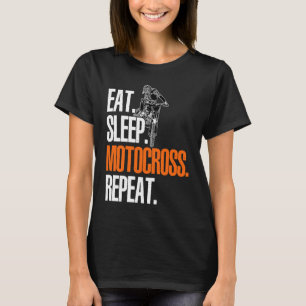 T-shirt Manger Dormir Motocross Répéter Dirt Bker Moto En
