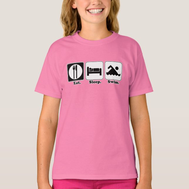 T-shirt manger dormir nager (Devant)