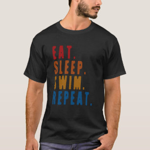 T-shirt Manger Dormir Nager Répéter Natation Imprimé Sarca