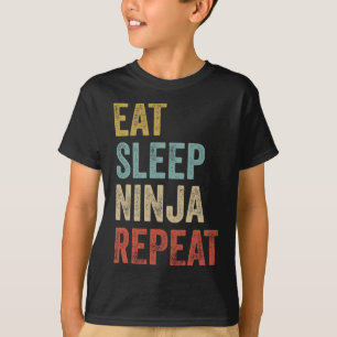 T-shirt Manger Dormir Ninja Répéter Drôle Karaté Tenue Nin