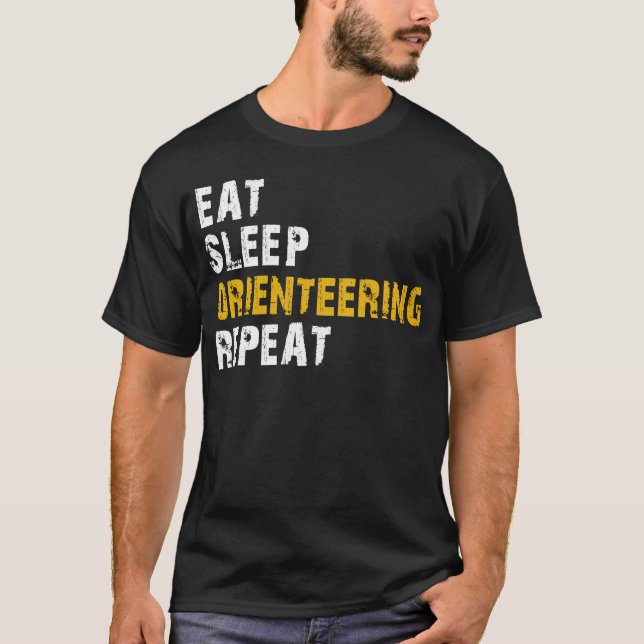 T-shirt manger dormir Orienteering (Devant)