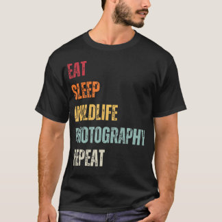 T-shirt Manger Dormir Photographie de Faune Répéter Photo