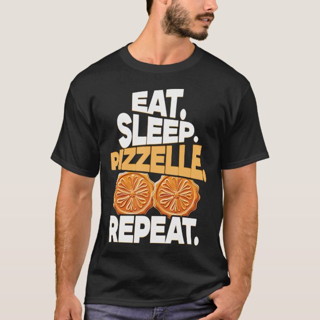 T-shirt Manger Dormir Pizzelle Répéter Gaufrette Italienne (Devant)