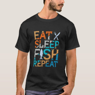 T-shirt Manger, Dormir, Poisson, Répéter Basse Pêche T-Shi