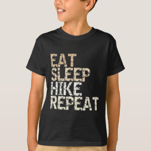 T-shirt Manger Dormir Randonnée Répéter Conception de dict