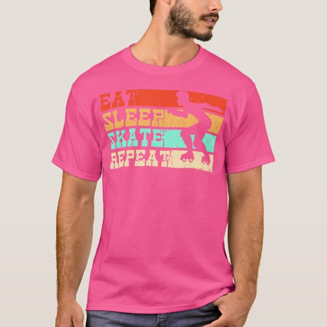 T-shirt Manger Dormir Roller Skating Répéter Roller Skatin (Devant)