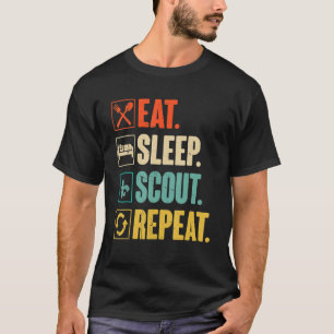 T-shirt Manger Dormir Scout Répéter  Scoutisme