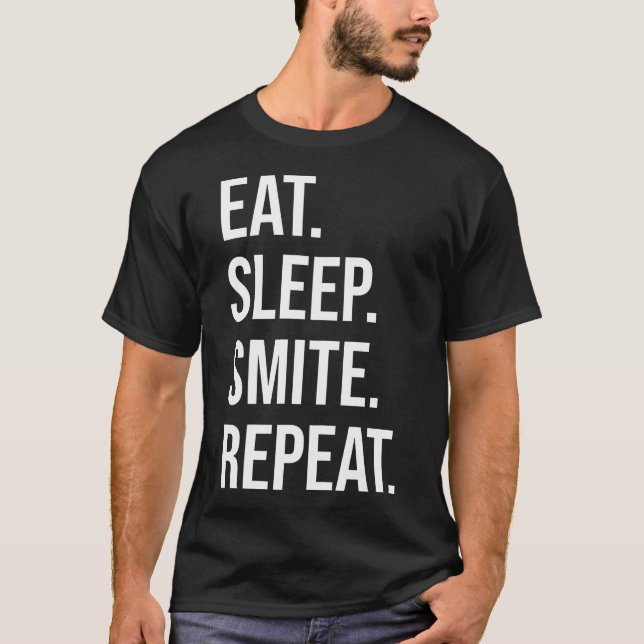 T-shirt Manger Dormir Smite Répéter Drôle Rpg Jeu De Rôle (Devant)