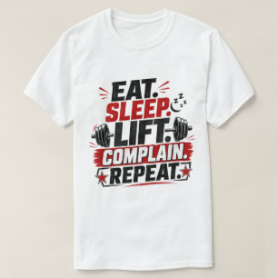 T-shirt Manger Dormir Soulever Se Plaindre Répéter Drôle G