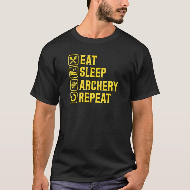 T-shirt Manger Dormir Tir à l'arc Répéter Simple Minimalis (Devant)